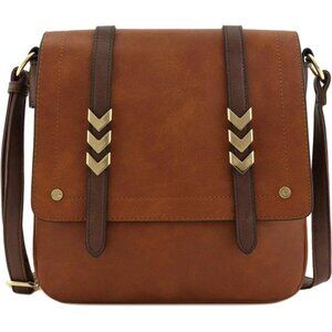ALYSSA Double Compartment Large Flapover Crossbody Bag